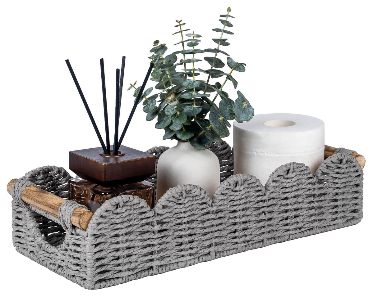 CubesLand Toilet Tank Paper Storage Basket Bathroom Decor Organizer Basket