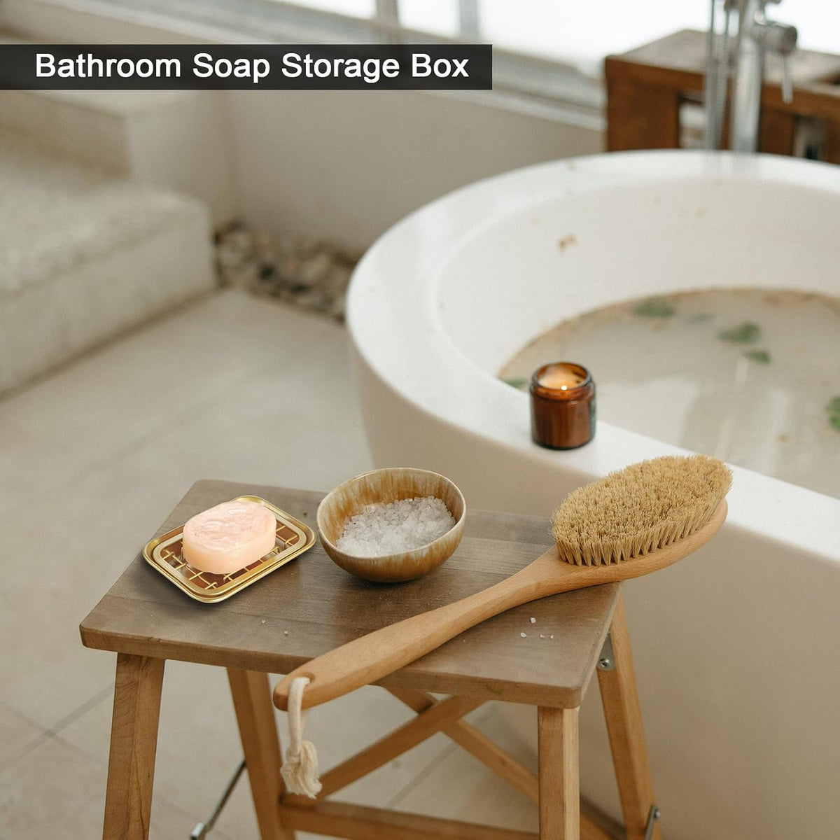 SheeChung Soap Dish for Bathroom Kitchen, Stainless Steel Soap Holder Tray