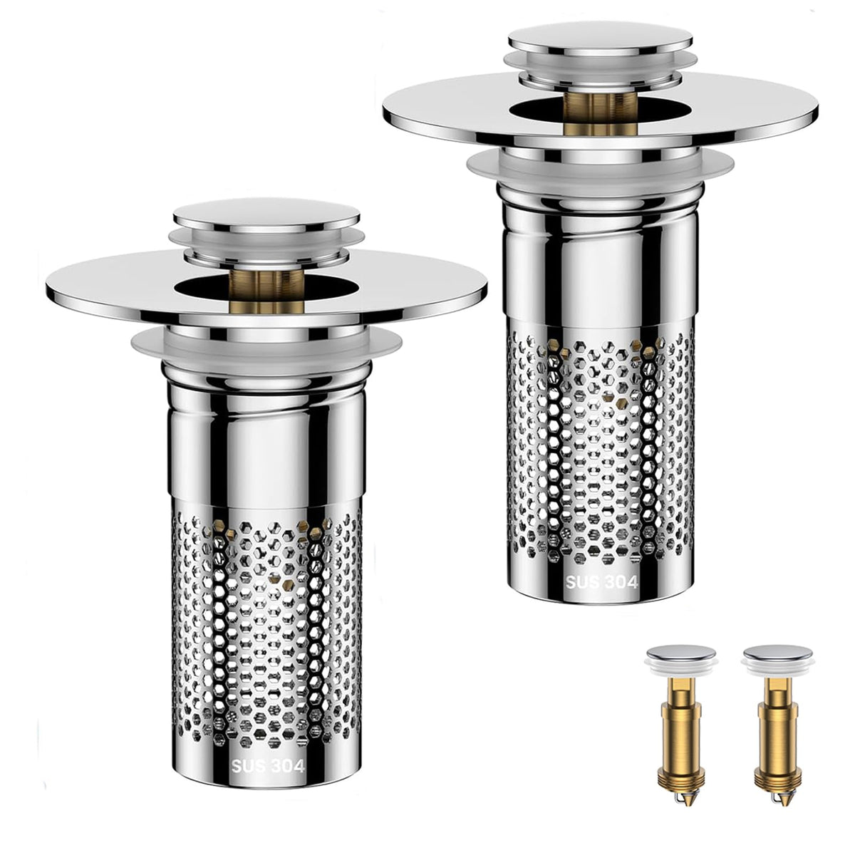Bathroom Sink Drain Strainer,Universal Pop-Up Sink Stopper Hair Catcher