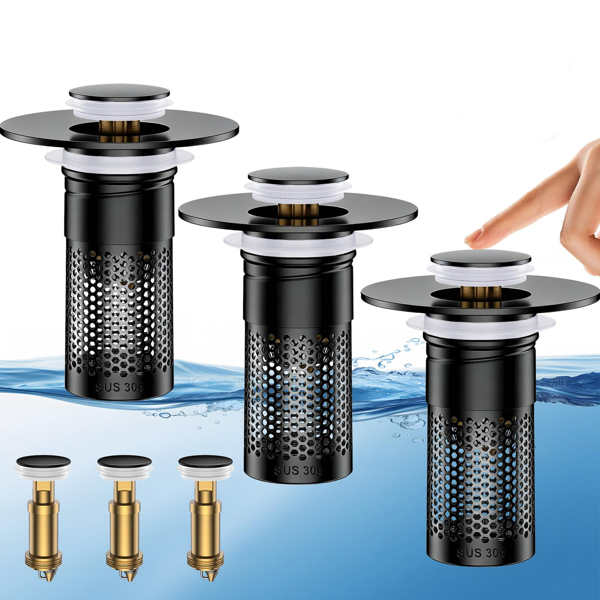 Bathroom Sink Drain Strainer,Universal Pop-Up Sink Stopper Hair Catcher