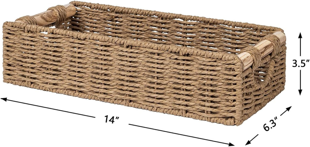 CubesLand Back of Toilet Storage Basket for Organizing W/Cut Out Handle