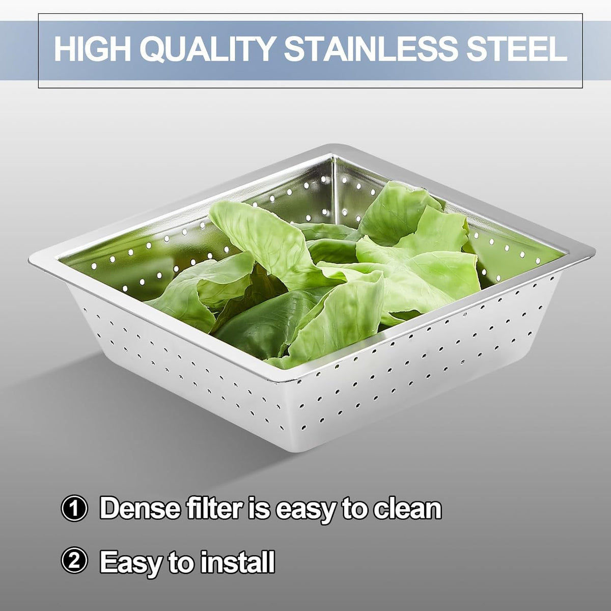 Tuanse 2 Pcs 10 x 10 x 3'' Stainless Steel Commercial Floor Drain Strainer
