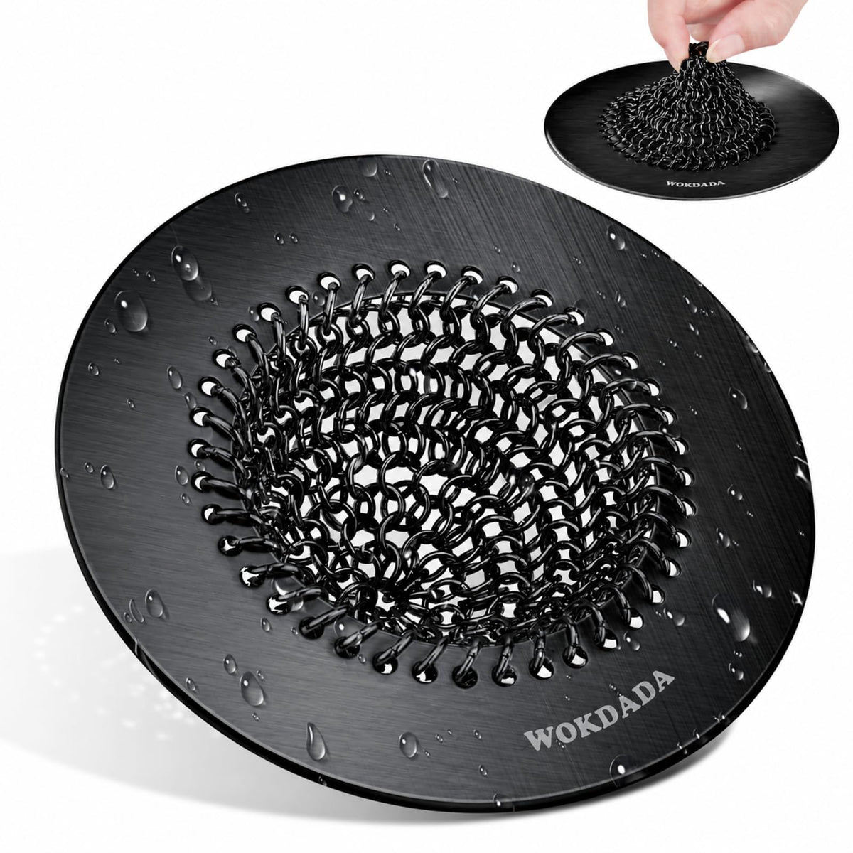 WOKDADA Reversible Kitchen Sink Drain Strainer, Anti-Clog Flat Edge Design