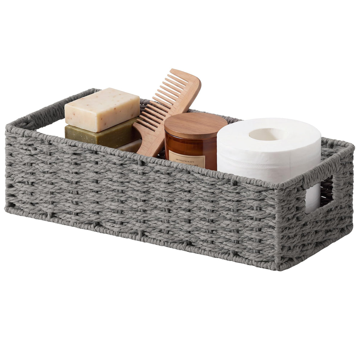StorageWorks Toilet Paper Basket, Small Bathroom Basket Organizer