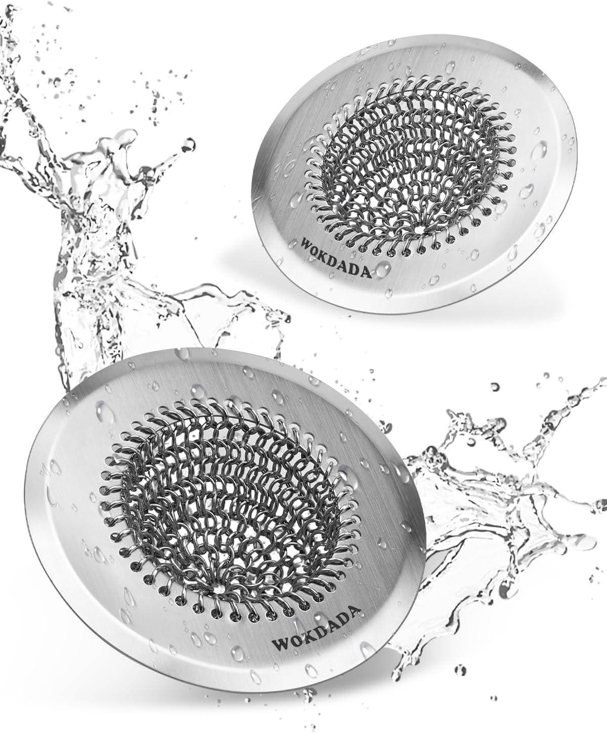 2 Pack Kitchen Sink Drain Strainer,Patented Reversible Chain Mesh Basket