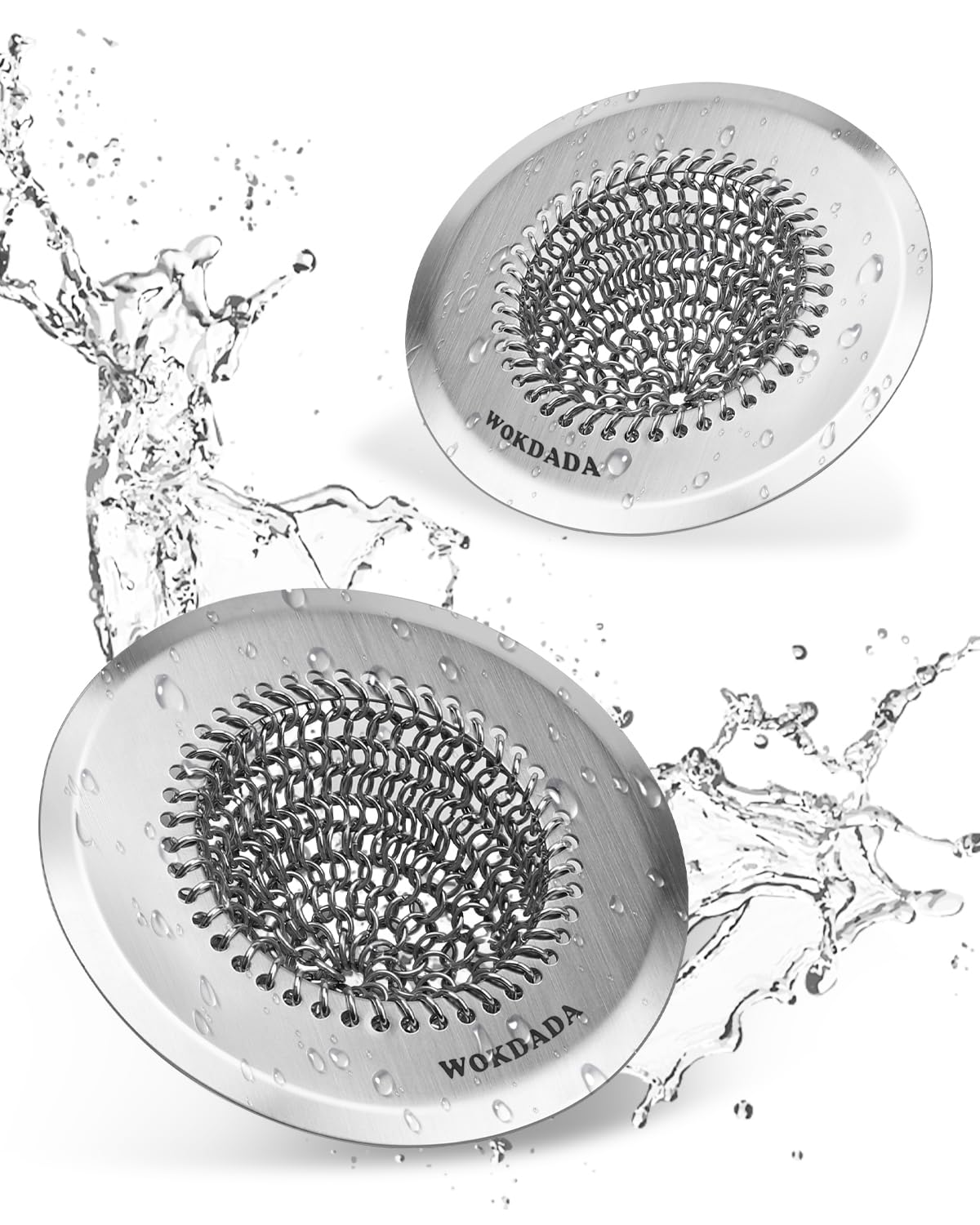 2 Pack Kitchen Sink Drain Strainer,Patented Reversible Chain Mesh Basket