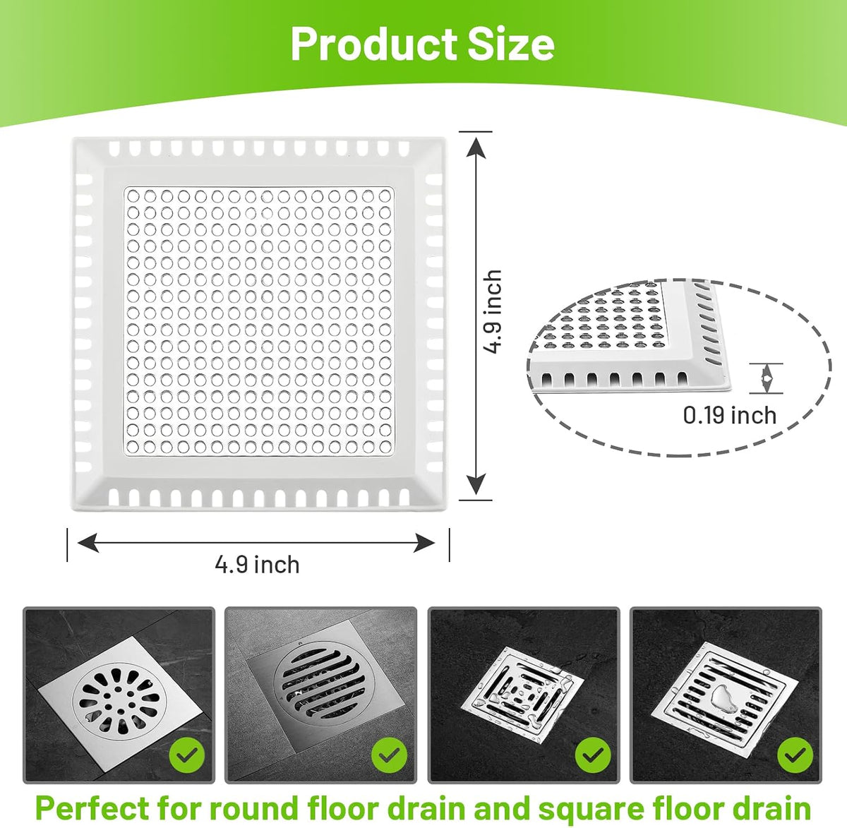 Aluvor Drain Hair Catcher,Shower Drain Cover Hair Catcher Shower Strainer