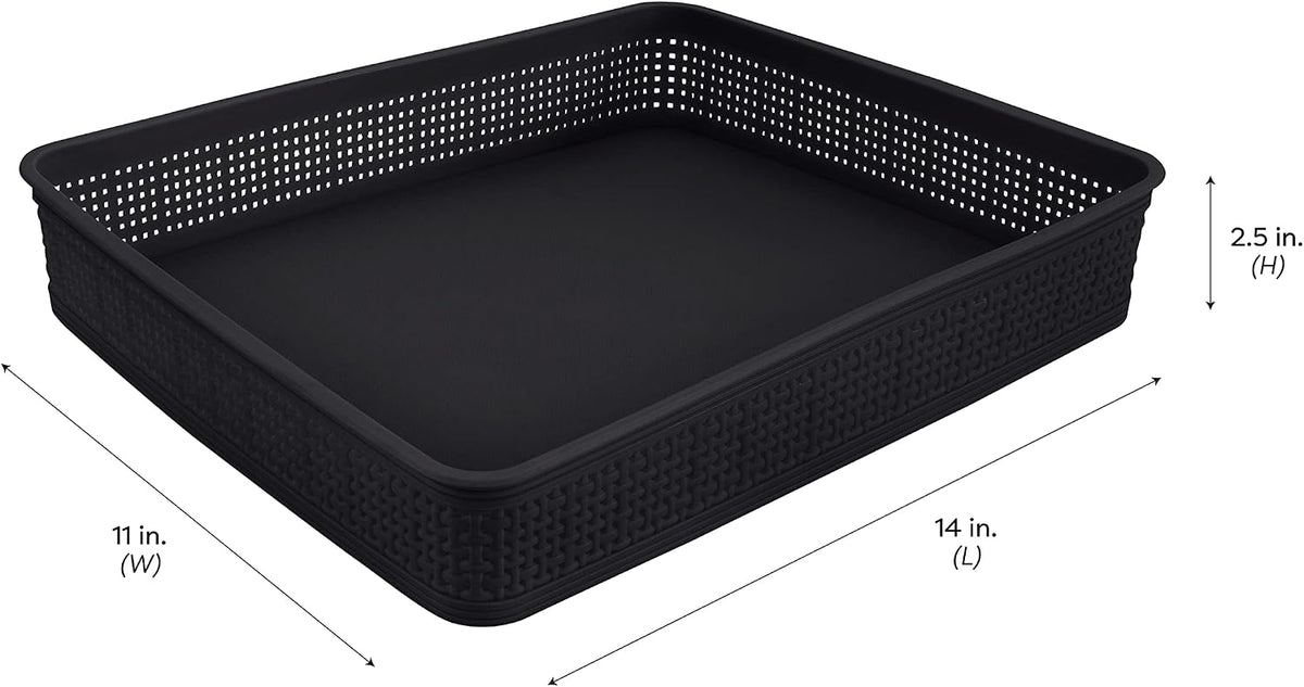 Simplify 10 Piece Organizing Set | Multiple Size Bins | Multipurpose | Office | Desk | Dorm | Bathroom | Storage Basket | Small Items | Accessories | Black