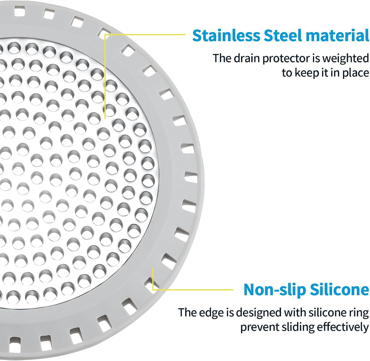 Shower Drain Hair Catcher,Aluvor Shower Drain Cover Bathtub Drain Strainer