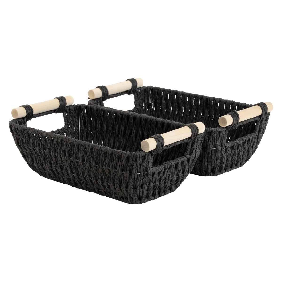 StorageWorks Wicker Baskets for Shelves, Hyacinth Storage Baskets, 2 Pack