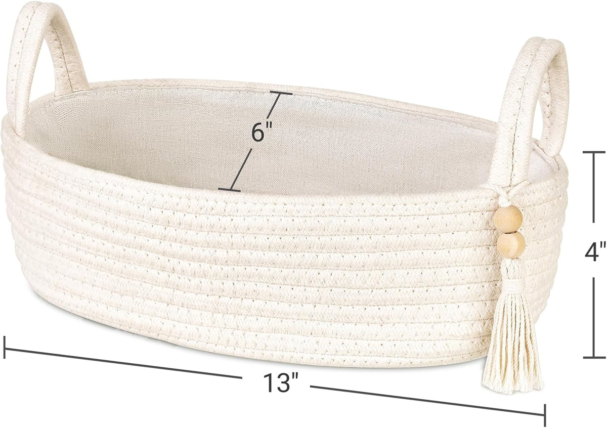 Mkono Toilet Paper Basket, Boho Bathroom Decor, Small Storage Organizer