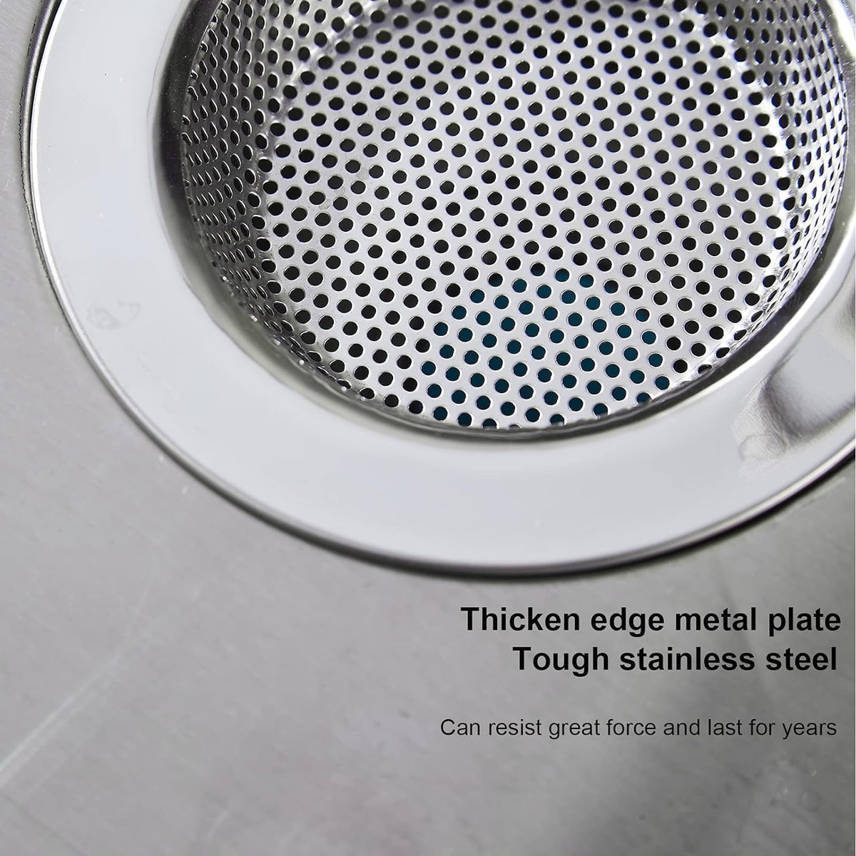 LASSHSWA Kitchen Sink Strainer Stainless Steel, Kitchen Sink Drain Strainer，Sink Strainers for Kitchen Sinks with Large Wide Rim 4.5" Diameter (4 Pack)