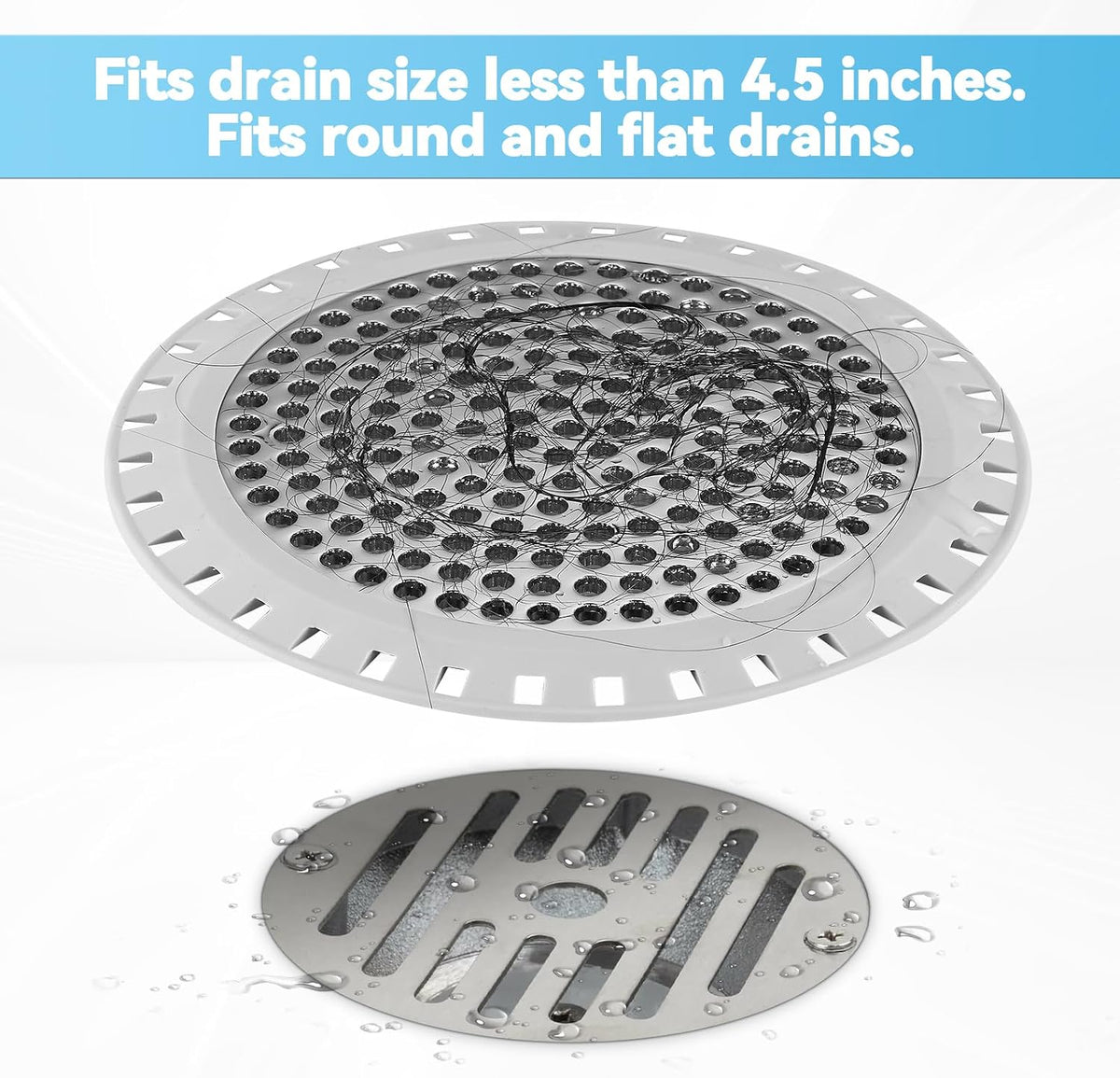 Shower Drain Hair Catcher,Aluvor Shower Drain Cover Bathtub Drain Strainer