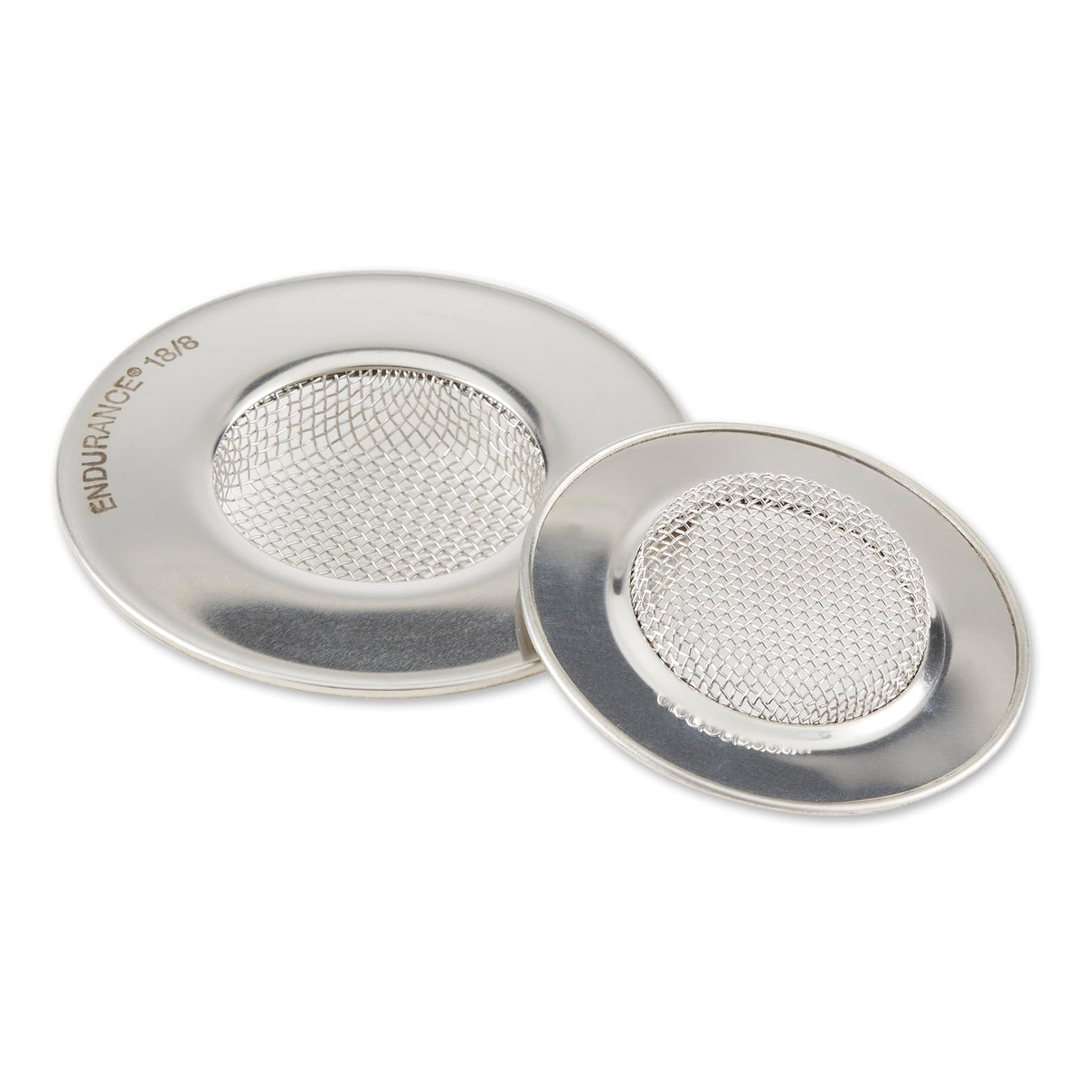 RSVP International Endurance® Stainless Steel Large Sink Strainer, 4.5" | Traps Food Scraps | Polished Finish with Precision Pierced Holes | Dishwasher Safe