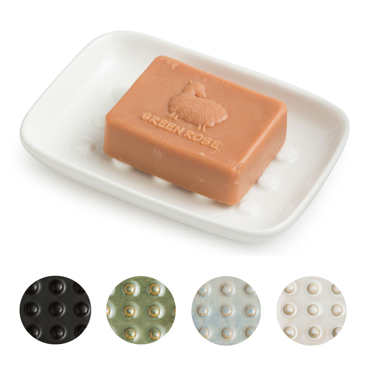 Miamolo Soap Dish for Shower, Soap Holder Raised Design, No More Mushy Soap