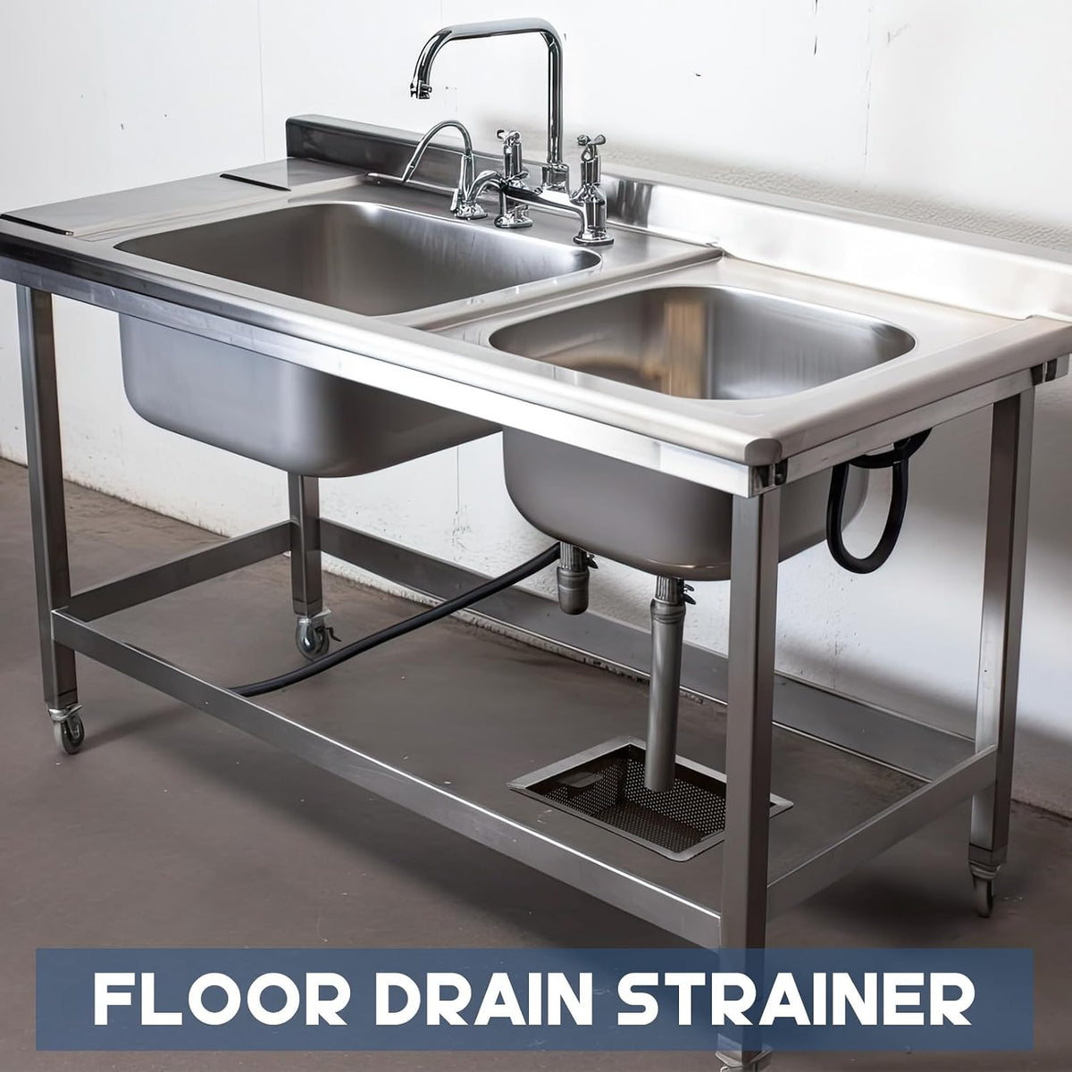 Tuanse 1 Pc 8.5 x 8.5 x 3'' Stainless Steel Floor Drain Strainer