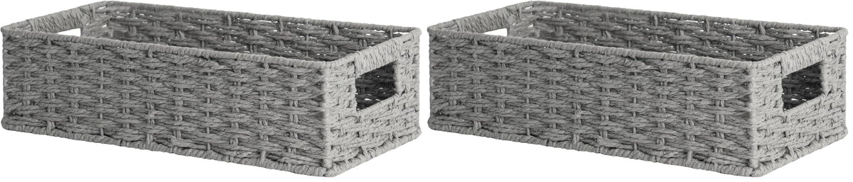 StorageWorks Wicker Seagrass Baskets, Toilet Basket Tank Topper