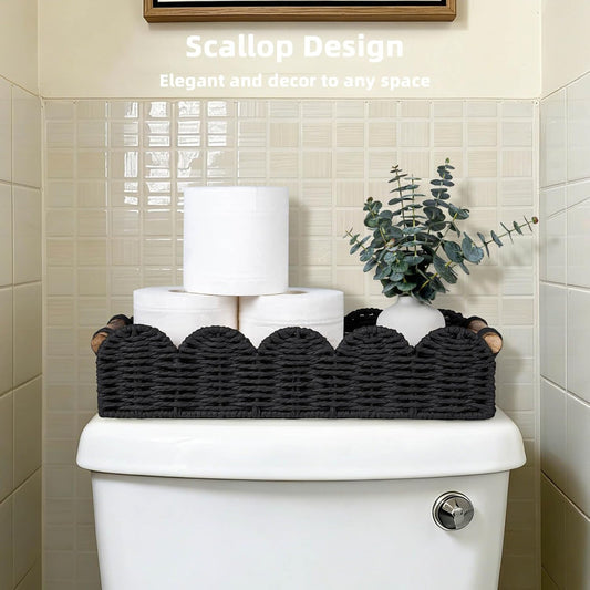 CubesLand Toilet Tank Paper Storage Basket Bathroom Decor Organizer Basket