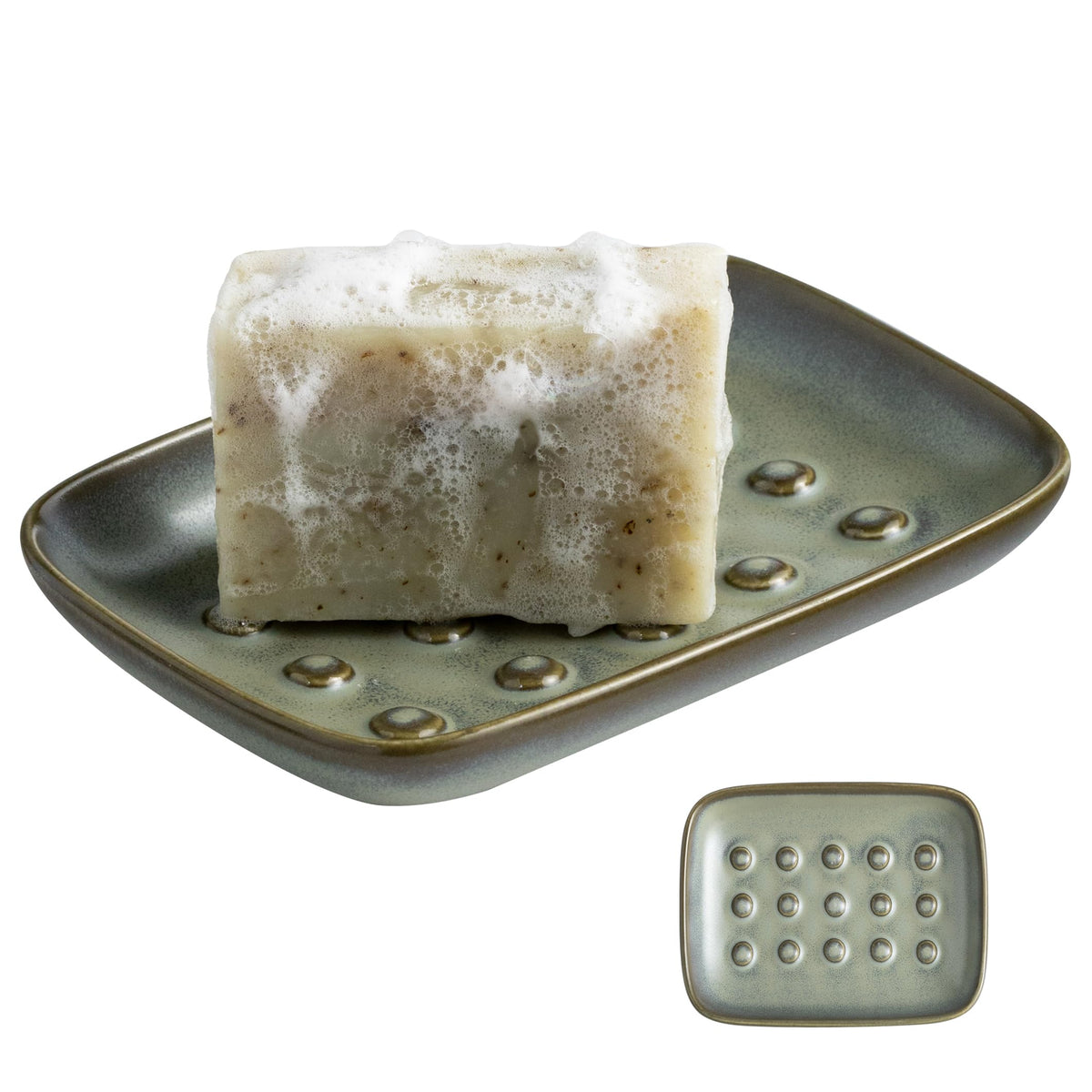 Miamolo Soap Dish for Shower, Soap Holder Raised Design, No More Mushy Soap