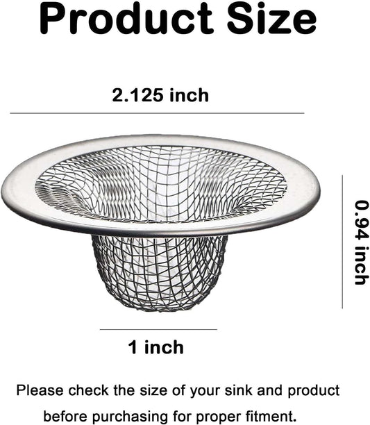 20Pcs Small Drain Mesh Basket, 2.125'' Bathroom Sink Drain Strainer Screen Mesh Sink Strainer Hair Catcher Drain Filter Cover for Bathtub Lavatory RV Laundry Shower Floor Utility Sink Drain