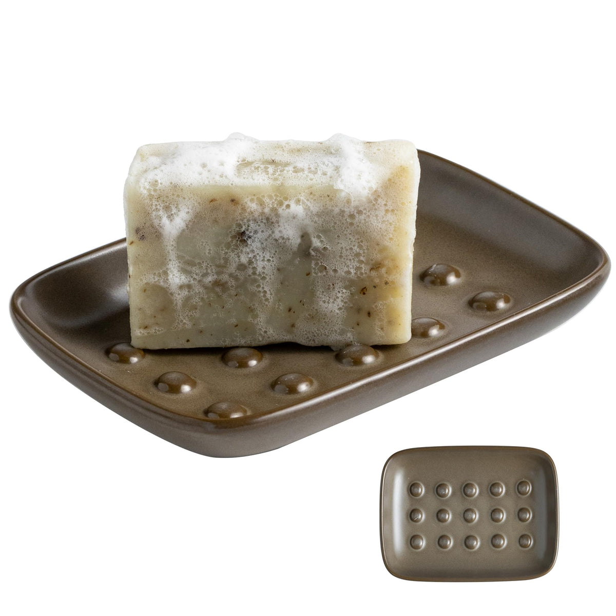 Miamolo Soap Dish for Shower, Soap Holder Raised Design, No More Mushy Soap
