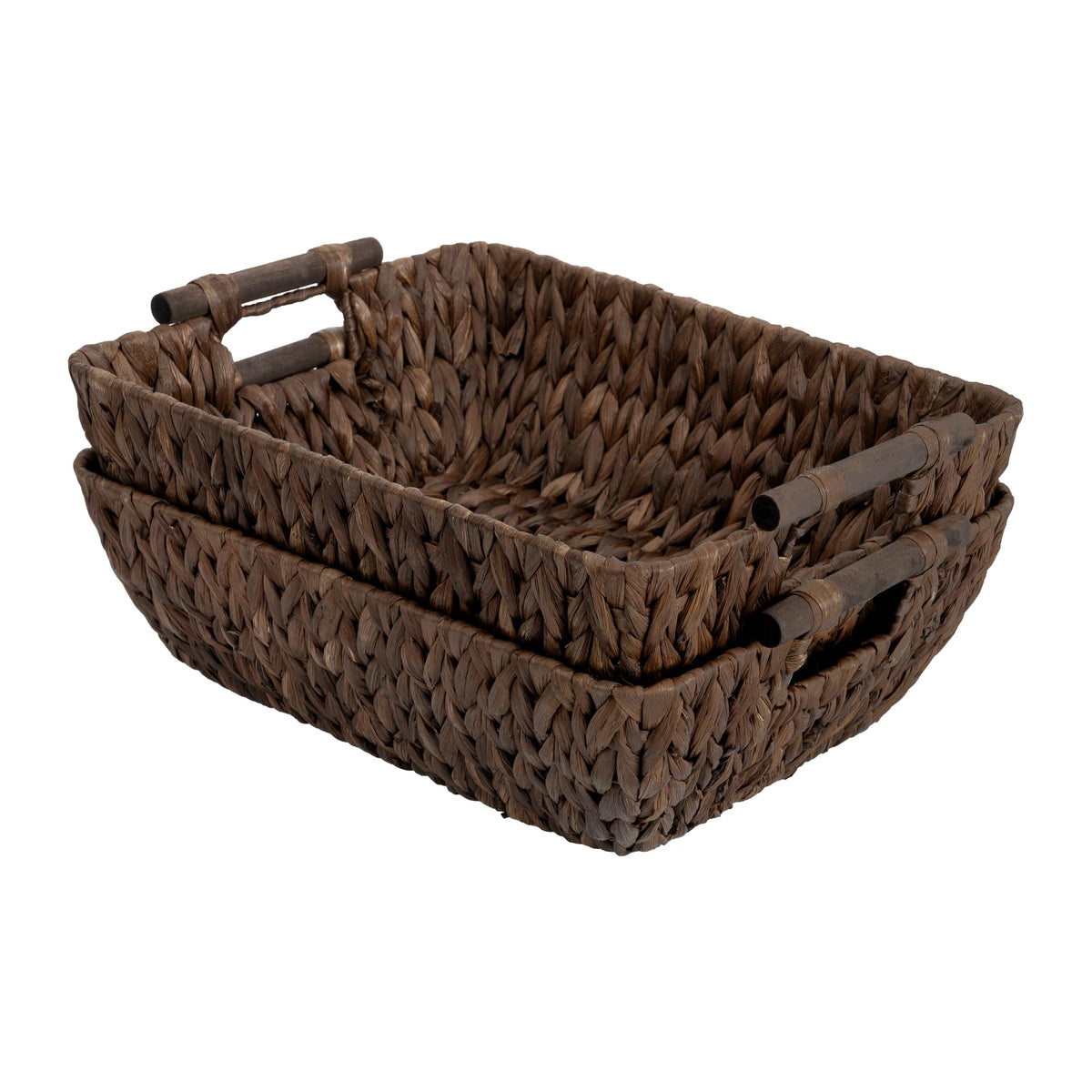 StorageWorks Wicker Baskets for Shelves, Hyacinth Storage Baskets, 2 Pack