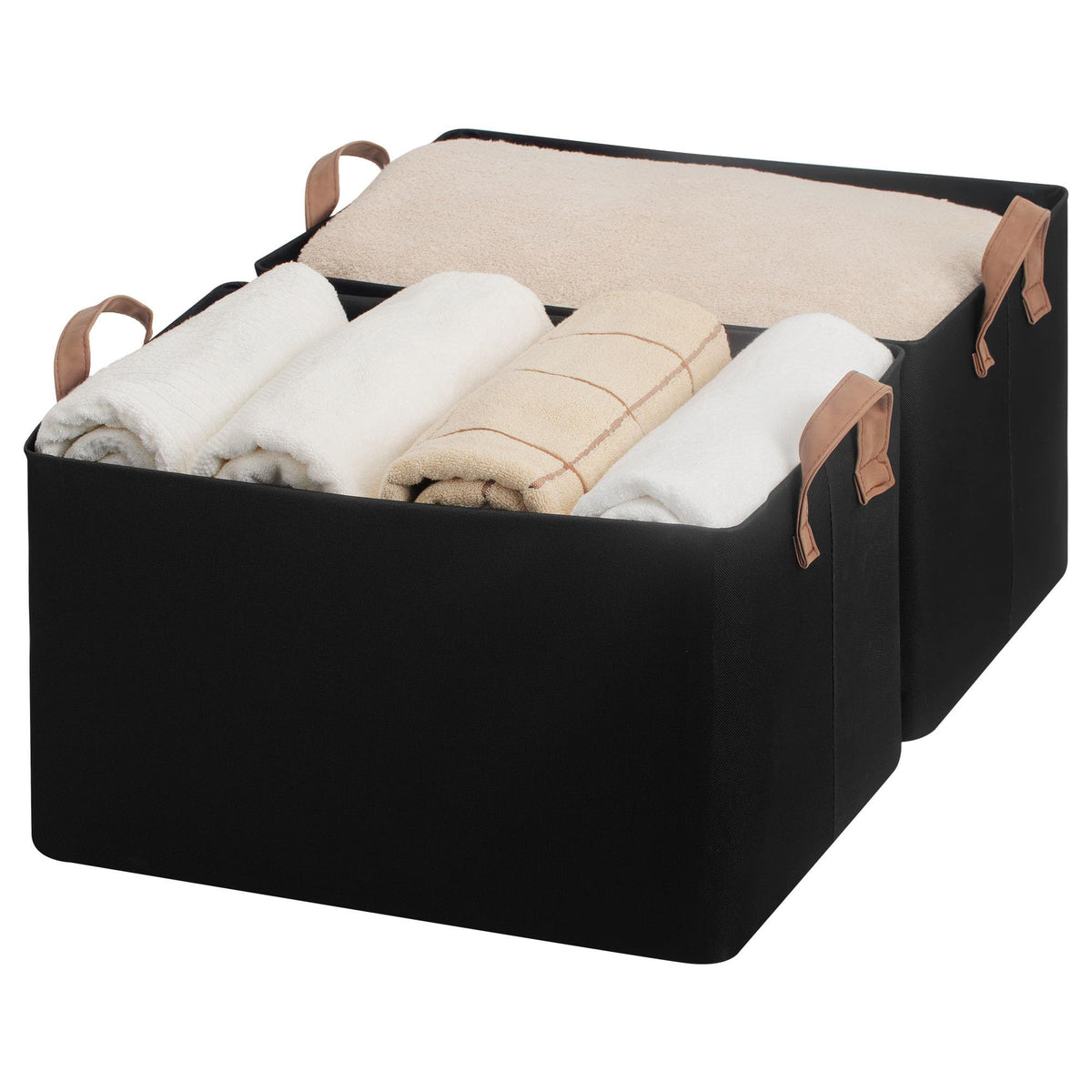 StorageWorks Storage Basket for Shelves, Storage Bins, Beige, 2-Pack