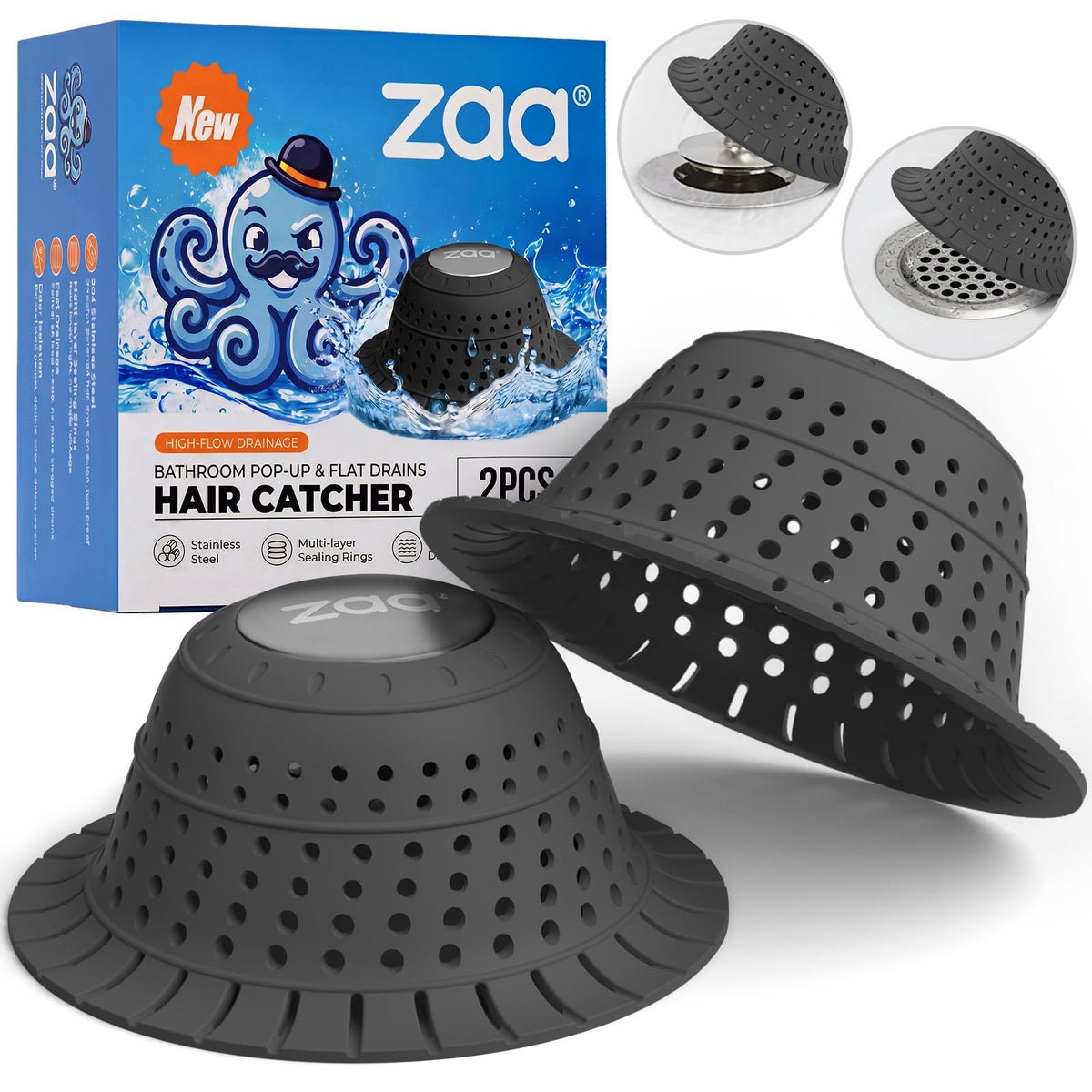 zaa Shower Drain Hair Catcher Bathtub Drain Cover Strainer Protector