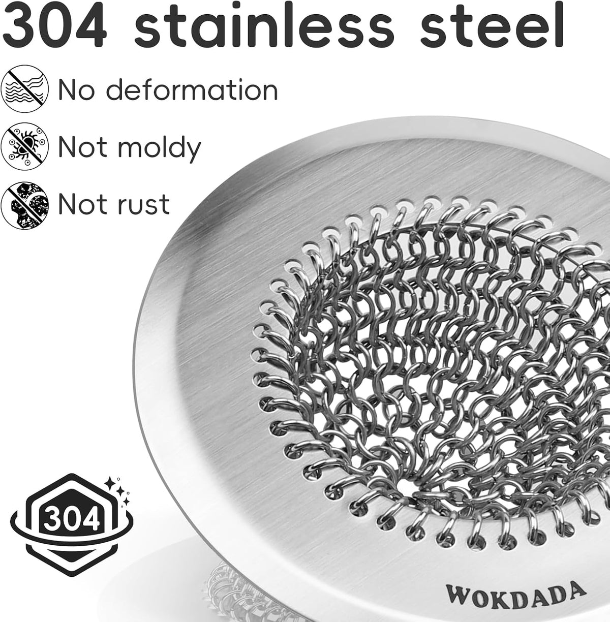 WOKDADA Shower Drain Hair Catcher, Patented Bathtub Drain Cover, Anti-Clog