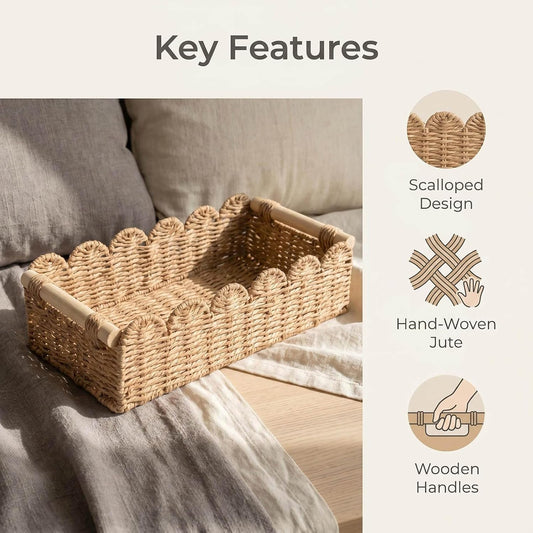 Toilet Paper Storage Basket for the Top of the Toilet Tank – A Decorative and Functional Organizer Toilet Basket Tank Topper, Ideal for Bathrooms, Living Rooms, or Bedroom Countertops