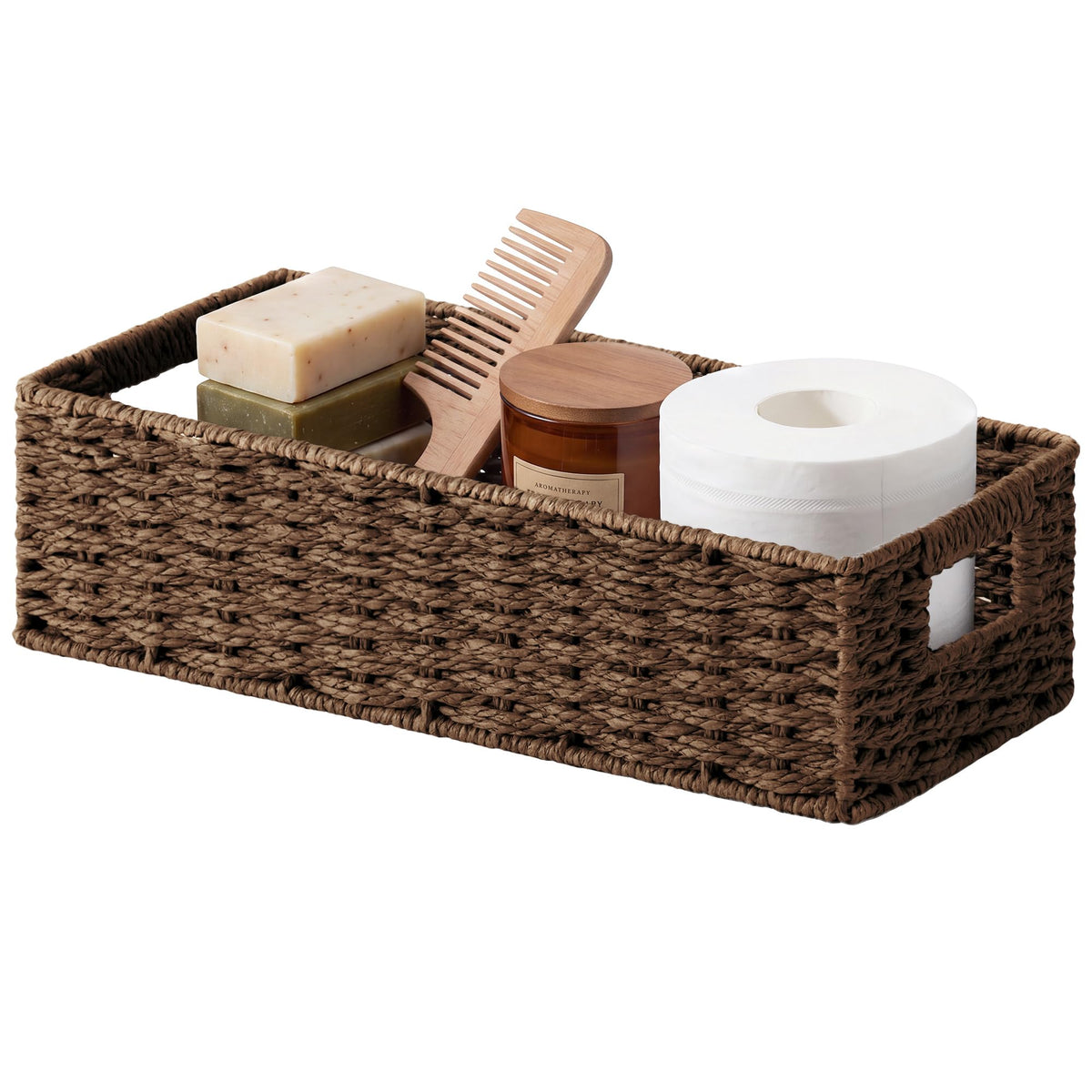 StorageWorks Toilet Paper Basket, Small Bathroom Basket Organizer