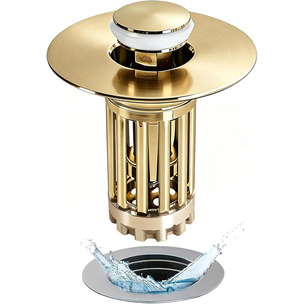 Anlige Bathroom Sink Drain Strainer, 3 in 1 Pop Up Bathroom Sink Stopper