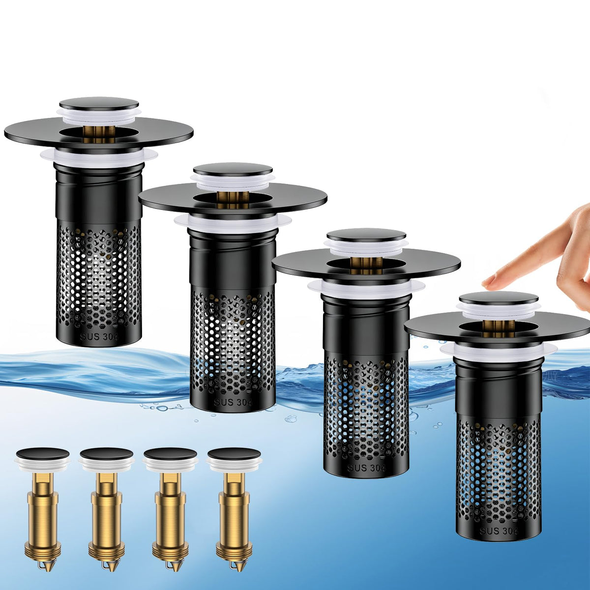 Bathroom Sink Drain Strainer,Universal Pop-Up Sink Stopper Hair Catcher