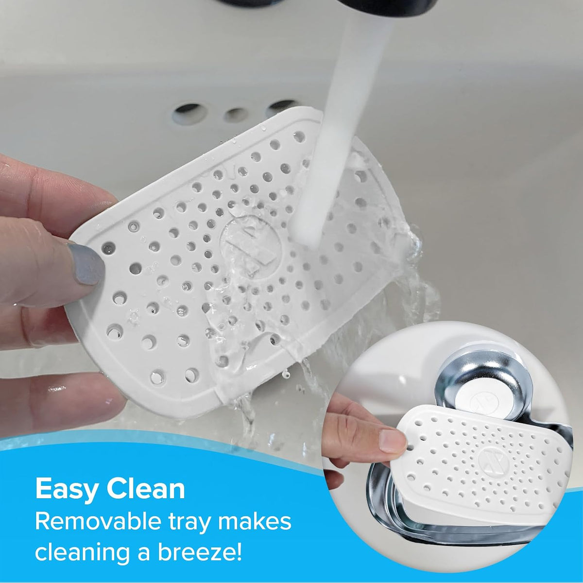 SlipX Solutions Strong Hold Suction Cup Soap Dish for Shower, Chrome
