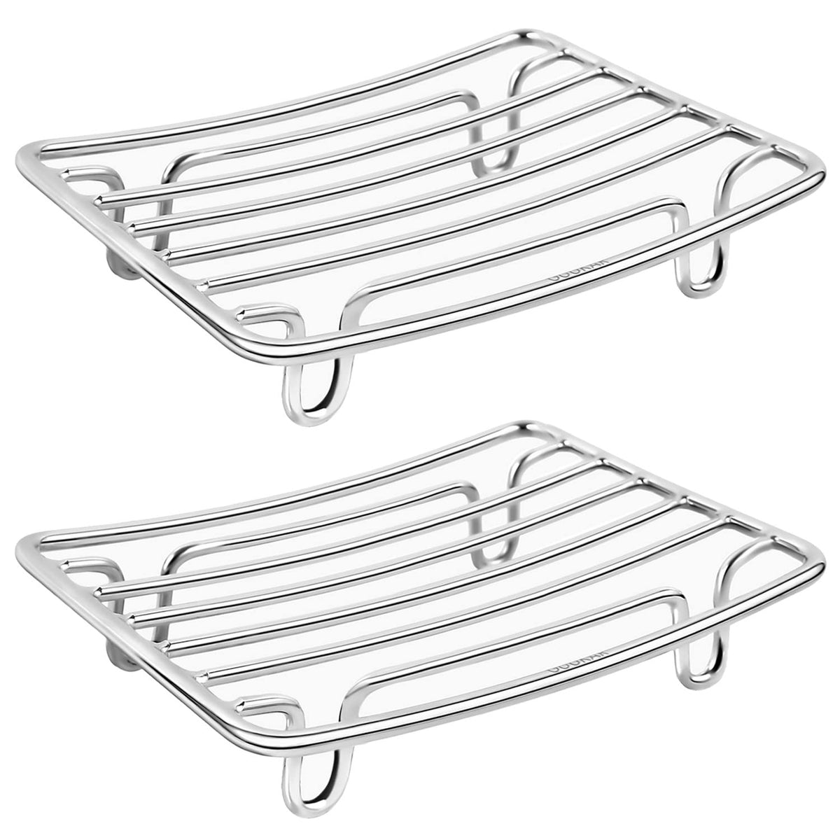 Bar Soap Dish Holder for Shower Bathroom Stainless Steel Rust Proof Self Draining, Chrome-2 Pack