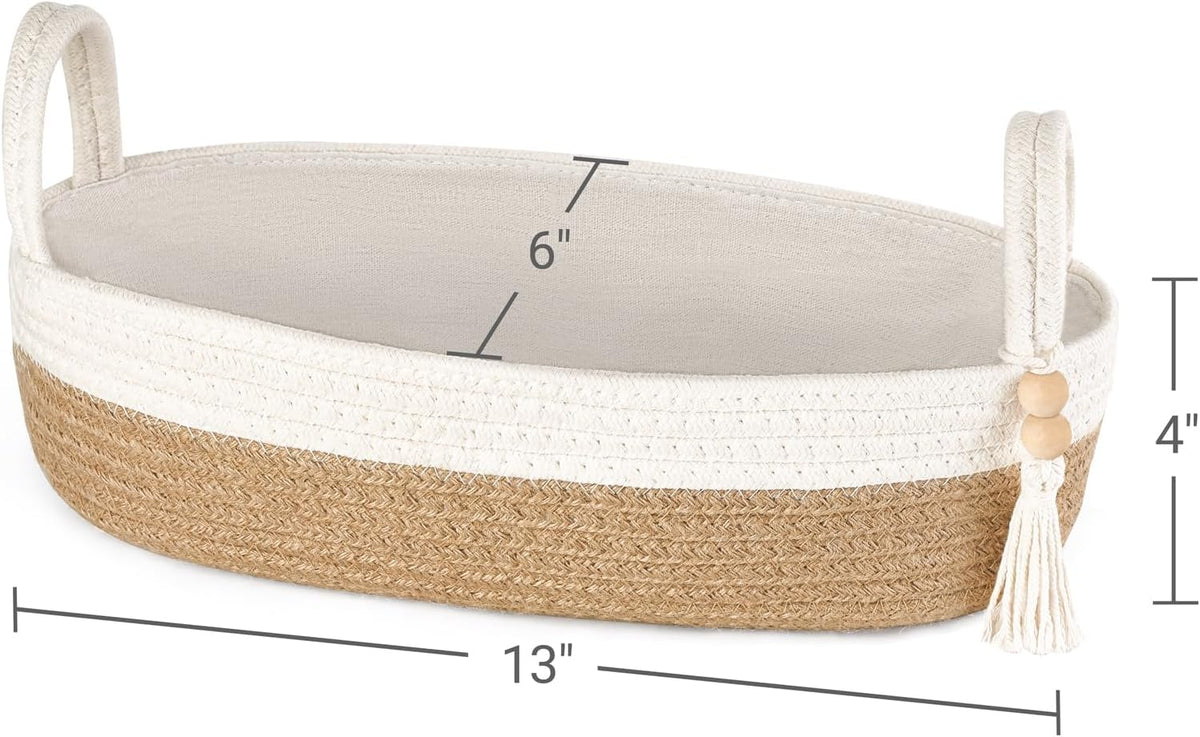 Mkono Toilet Paper Basket, Boho Bathroom Decor, Small Storage Organizer