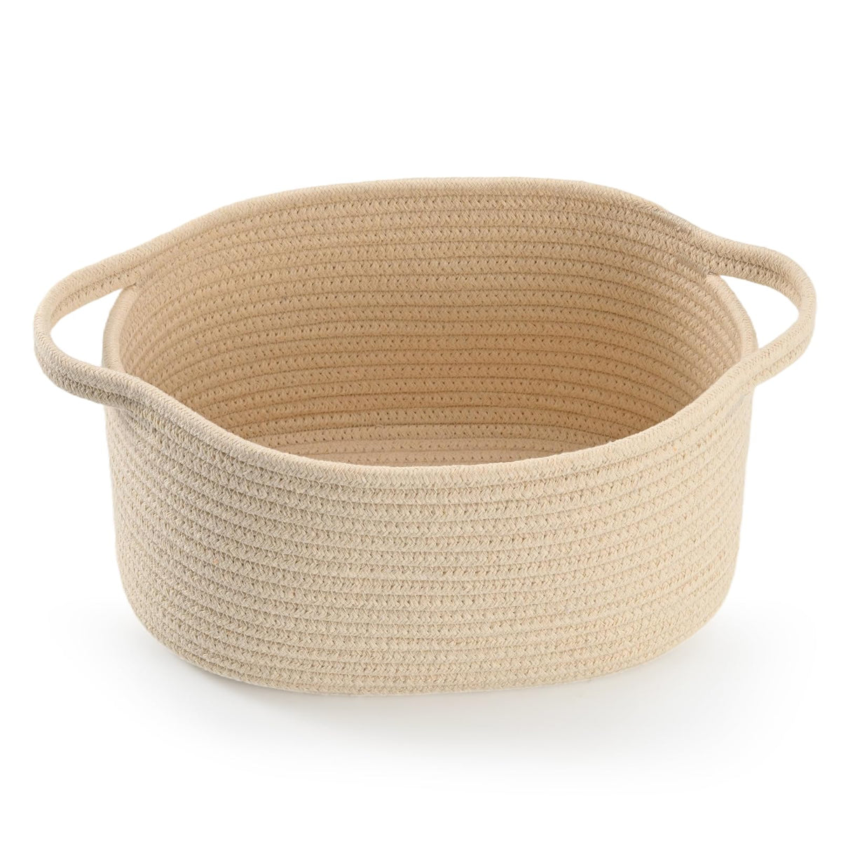 Happyiren Medium Woven Cotton Rope Basket, Empty DIY Gift Basket for Burr