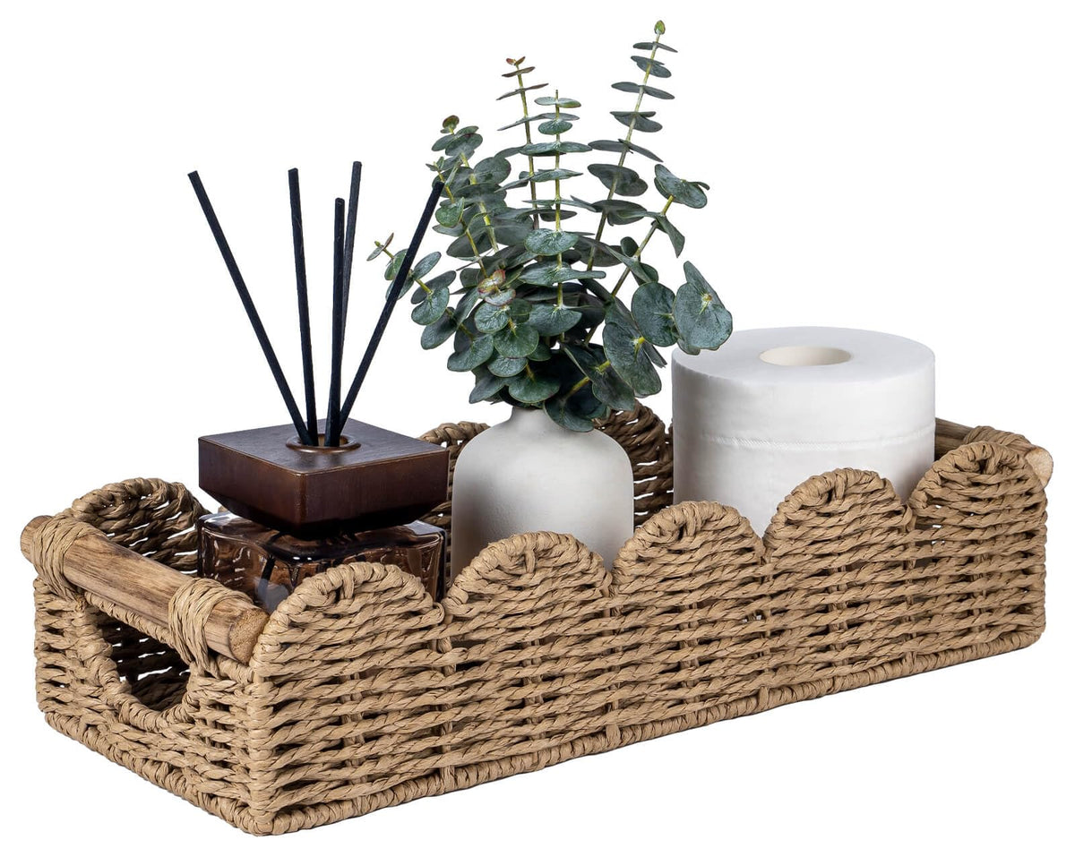 CubesLand Toilet Tank Paper Storage Basket Bathroom Decor Organizer Basket
