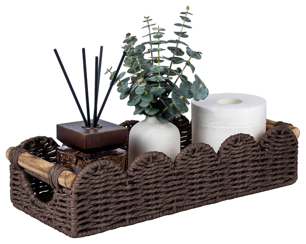 CubesLand Toilet Tank Paper Storage Basket Bathroom Decor Organizer Basket