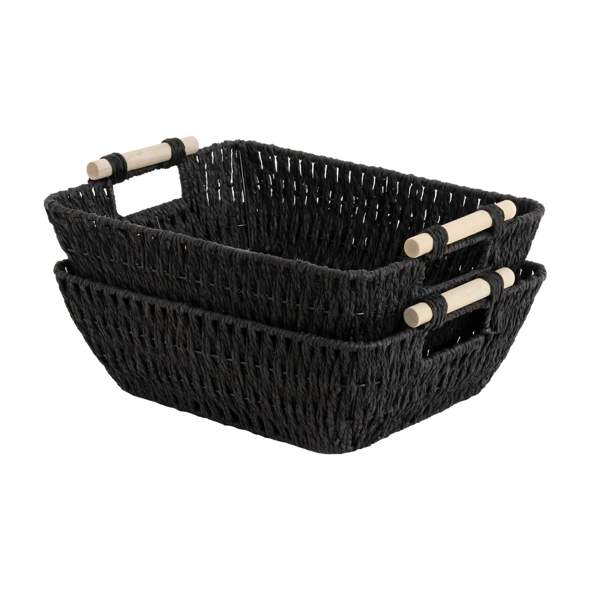 StorageWorks Wicker Baskets for Shelves, Hyacinth Storage Baskets, 2 Pack