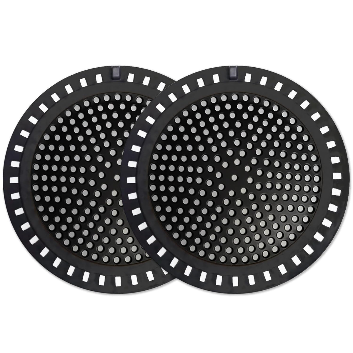Seatery 2PCS Shower Drain Hair Catcher, Shower Drain Strainer, Stainless Steel with Silicone Edging, 4.75 Inch Diameter