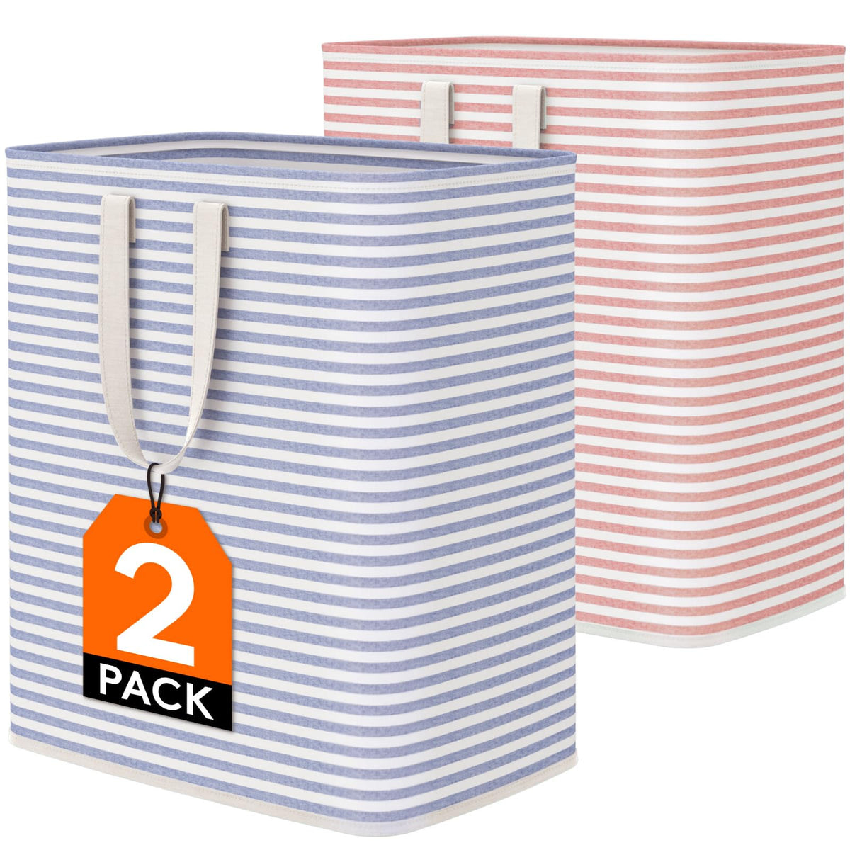 Lifewit 80L Large Laundry Baskets, Laundry Hampers Bags, 2 Pack, Grey