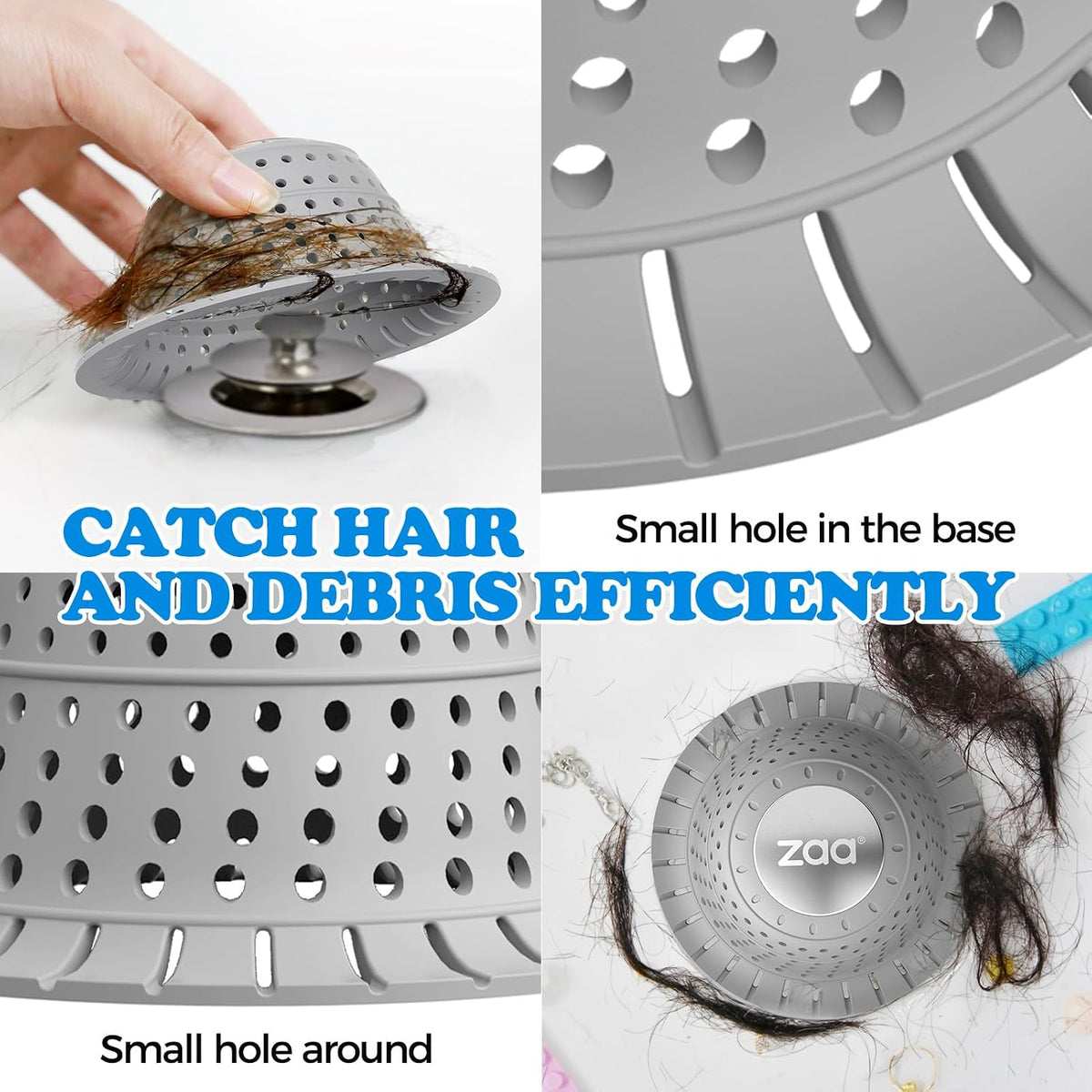 zaa Shower Drain Hair Catcher Bathtub Drain Cover Strainer Protector