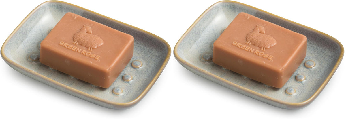 Miamolo Soap Dish for Shower, Soap Holder Raised Design, No More Mushy Soap
