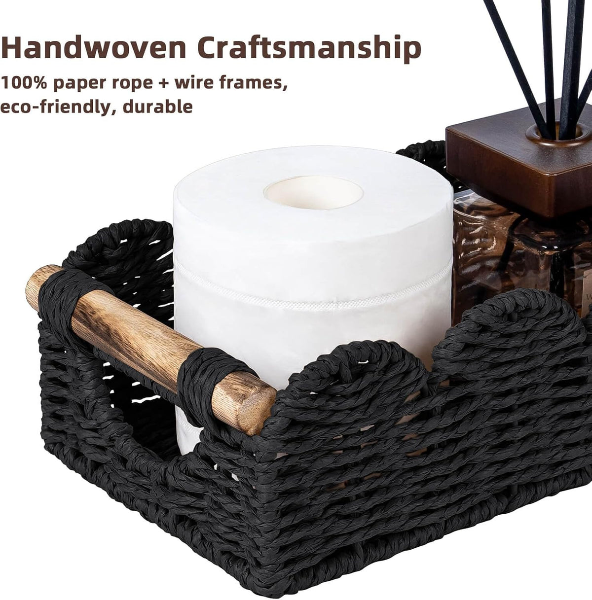 CubesLand Toilet Tank Paper Storage Basket Bathroom Decor Organizer Basket