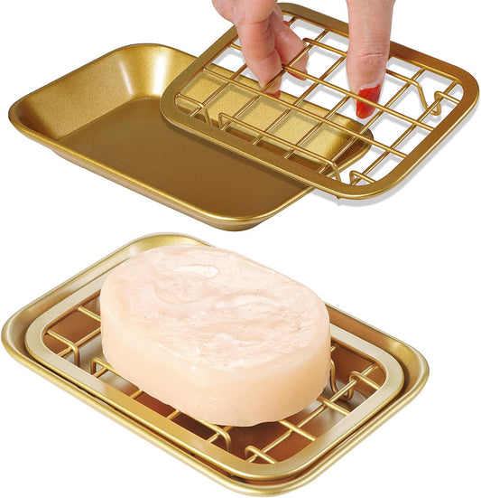 SheeChung Soap Dish for Bathroom Kitchen, Stainless Steel Soap Holder Tray