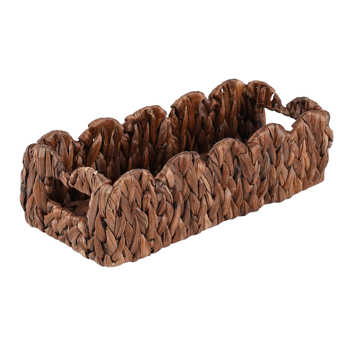 Coeusy Scalloped Toilet Paper Basket, Wicker Basket for Bathroom, Natural