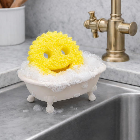 Pund'it Scrub Tub, 6" x 4" Silicone Countertop Sponge Holder & Sink Caddy