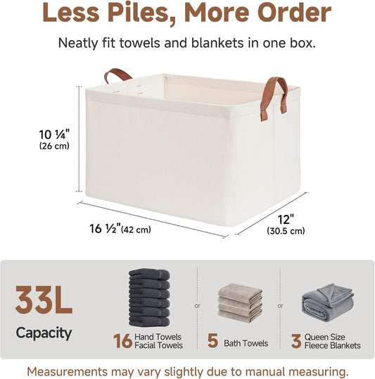StorageWorks Storage Basket for Shelves, Storage Bins, Beige, 2-Pack