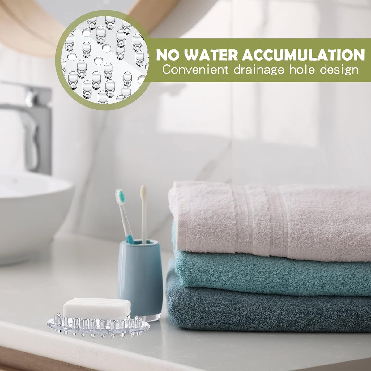 Maitys 10 Pcs Plastic Soap Dishes Non Slip Soap Saver Clear Bar Holder Tray with Holes for Shower Bathroom Kitchen Toilet Sink Counter Bath Tub Sponge 4.5 x 3 x 0.7 Inches